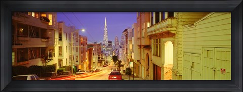 Framed Evening In San Francisco, San Francisco, California, USA Print
