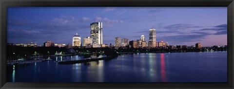 Framed Buildings On The Waterfront At Dusk, Boston, Massachusetts, USA Print