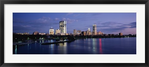 Framed Buildings On The Waterfront At Dusk, Boston, Massachusetts, USA Print