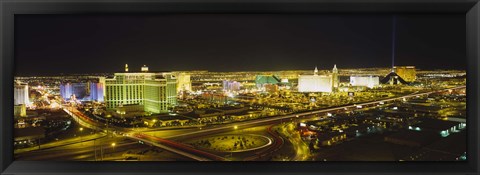 Framed Night view of Las Vegas, Nevada Print