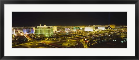 Framed Night view of Las Vegas, Nevada Print