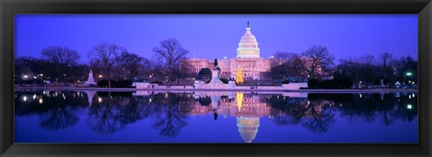 Framed Christmas, US Capitol, Washington DC, District Of Columbia, USA Print