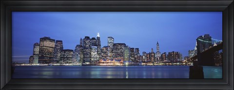 Framed New York Ciry at Night with Bright Blue Sky Print
