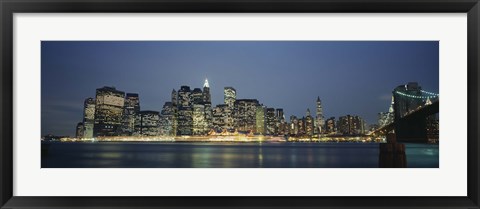 Framed Buildings On The Waterfront, NYC, New York City, New York State, USA Print