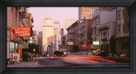 Framed USA, California, San Francisco, Evening Traffic Print
