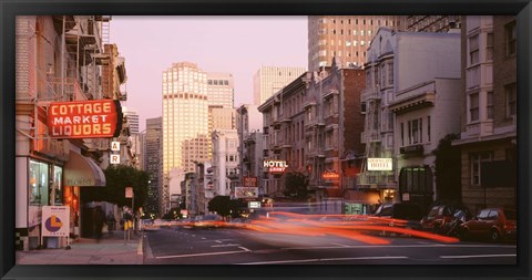 Framed USA, California, San Francisco, Evening Traffic Print