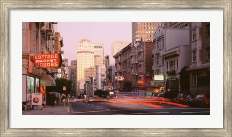 Framed USA, California, San Francisco, Evening Traffic Print
