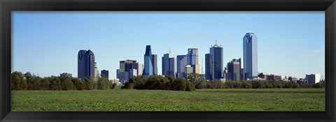 Framed Dallas on a clear day,TX Print