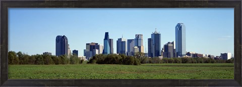 Framed Dallas on a clear day,TX Print