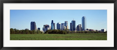 Framed Dallas on a clear day,TX Print