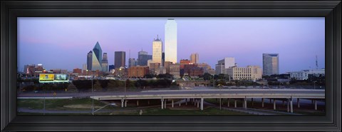 Framed Dallas on a cloudy day, TX Print