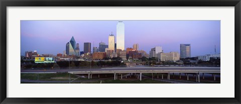 Framed Dallas on a cloudy day, TX Print