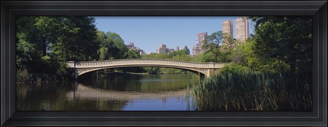 Framed Bridge across a lake, Central Park, New York City, New York State, USA Print