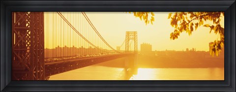 Framed Bridge across the river, George Washington Bridge, New York City Print