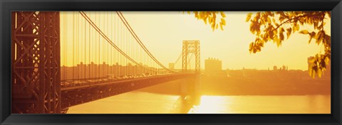 Framed Bridge across the river, George Washington Bridge, New York City Print