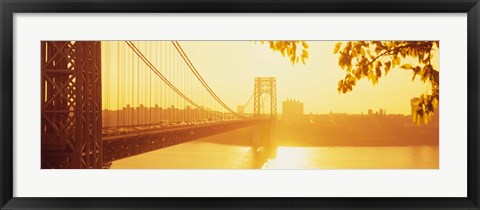 Framed Bridge across the river, George Washington Bridge, New York City Print