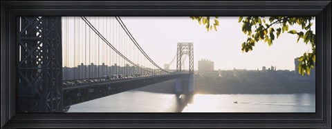 Framed George Washington Bridge in black and white, New York City Print