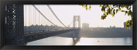 Framed George Washington Bridge in black and white, New York City Print