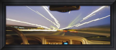 Framed Road viewed from a car, Atlanta, Georgia Print