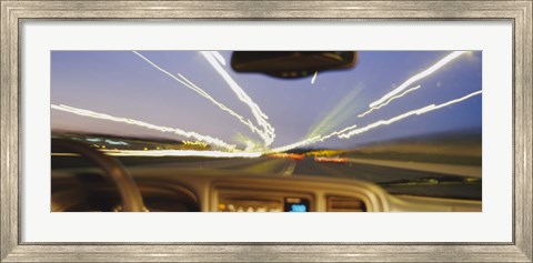 Framed Road viewed from a car, Atlanta, Georgia Print