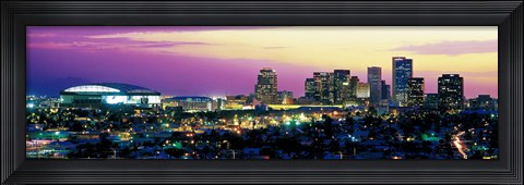 Framed Phoenix Skyline at Night Print