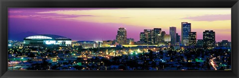 Framed Phoenix Skyline at Night Print