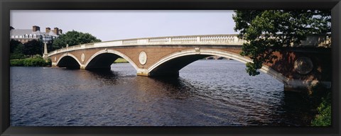 Framed Arch bridge across a river, Anderson Memorial Bridge, Charles River, Boston, Massachusetts, USA Print