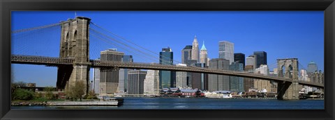 Framed USA, New York, Brooklyn Bridge Print
