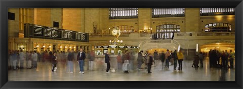 Framed Group of people walking in a station, Grand Central Station, Manhattan, New York City, New York State, USA Print