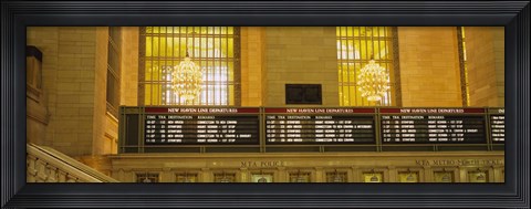 Framed Arrival departure board in a station, Grand Central Station, Manhattan, New York City, New York State, USA Print