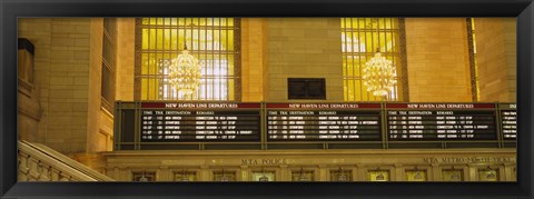 Framed Arrival departure board in a station, Grand Central Station, Manhattan, New York City, New York State, USA Print
