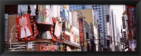 Framed Signs in Times Square, NYC Print