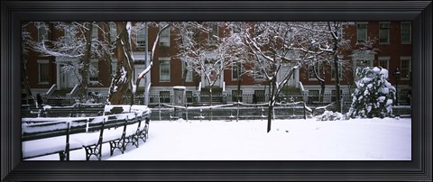 Framed Washington Square Park in the snow, Manhattan Print