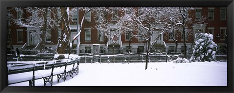 Framed Washington Square Park in the snow, Manhattan Print