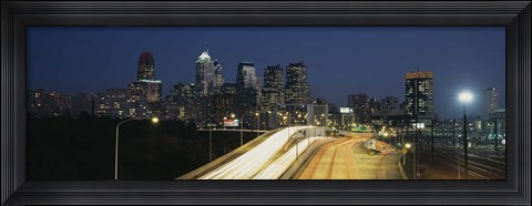 Framed Traffic moving on a road, Philadelphia, Pennsylvania, USA Print