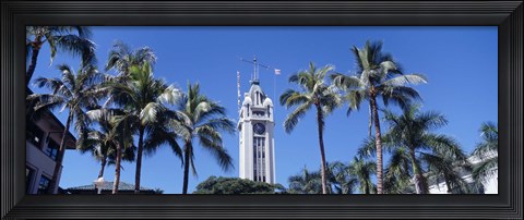 Framed Low angle view of a tower, Aloha Tower, Oahu, Honolulu, Hawaii, USA Print