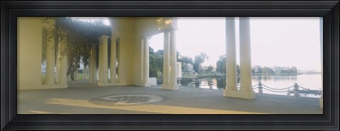 Framed Building on the waterfront, Lake Merritt, Oakland, California, USA Print