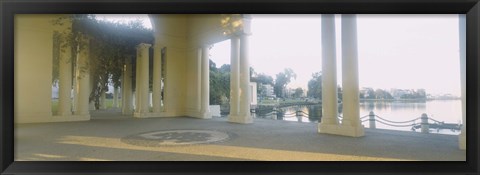 Framed Building on the waterfront, Lake Merritt, Oakland, California, USA Print