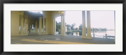 Framed Building on the waterfront, Lake Merritt, Oakland, California, USA Print