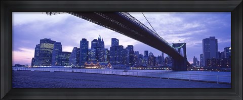 Framed Brooklyn Bridge and New York City Skyline Print