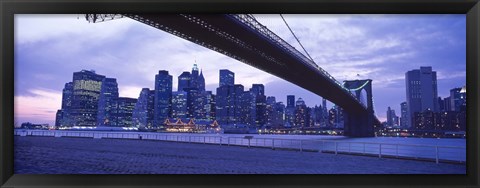 Framed Brooklyn Bridge and New York City Skyline Print