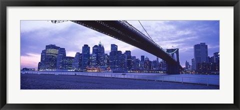 Framed Brooklyn Bridge and New York City Skyline Print