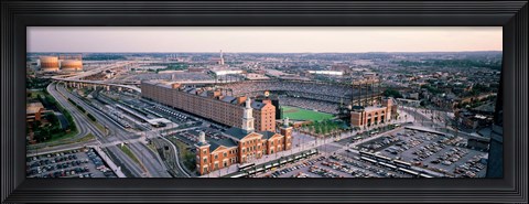 Framed Aerial view of a baseball field, Baltimore, Maryland, USA Print