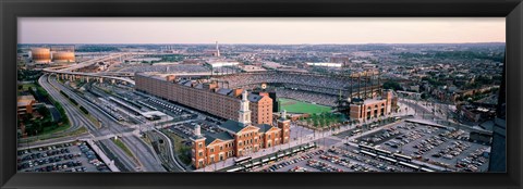 Framed Aerial view of a baseball field, Baltimore, Maryland, USA Print