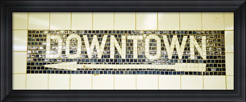 Framed USA, New York City, subway sign Print