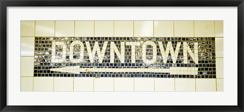 Framed USA, New York City, subway sign Print