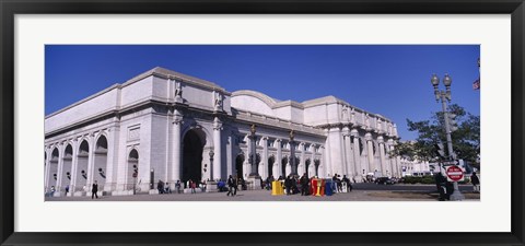 Framed USA, Washington DC, Tourists walking in front of Union Station Print