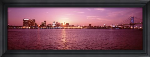 Framed USA, Pennsylvania, Philadelphia at Dusk Print