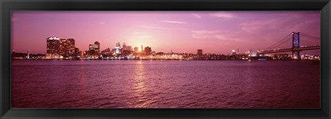 Framed USA, Pennsylvania, Philadelphia at Dusk Print