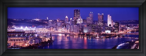 Framed USA, Pennsylvania, Pittsburgh at Dusk Print